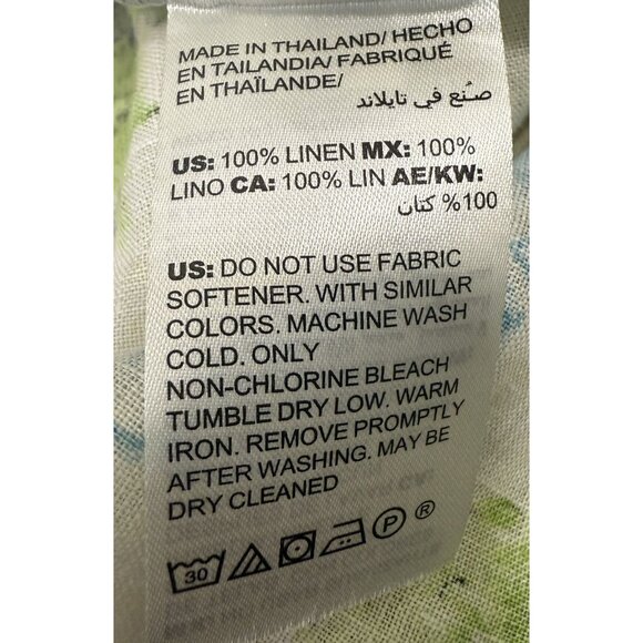 Chicos Womens ButtonShirt Size 2 (L) Linen Scenic Print 3/4 Sleeves Lightweight - Picture 6 of 6